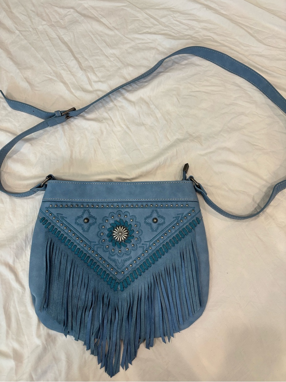 NWT Montana West Blue Fringe Crossbody Bag - Picture 2 of 9